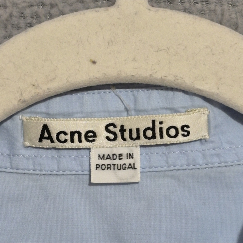 Acne Studios Women's Sleevless Cotton Blue Collered Button Up Top 36 - Picture 4 of 9